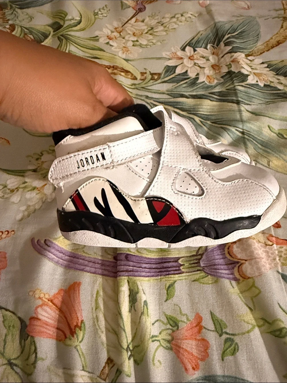 Jordan White Baby Walker Shoes with Black Lining
